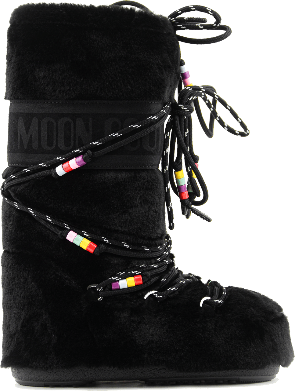 Moon Boot Moonboot Icon Faux Fur Beads Black Zwart