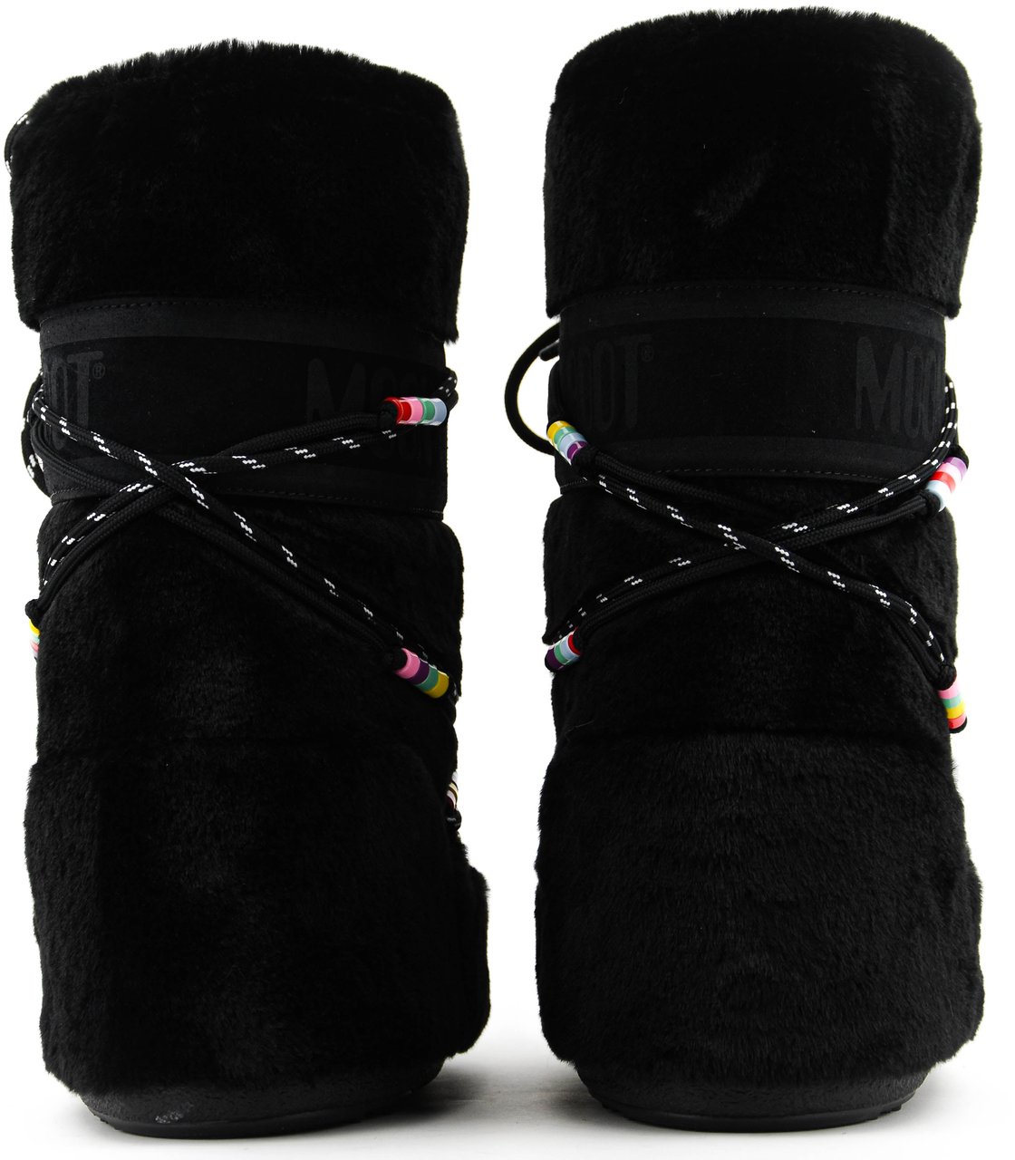 Moon Boot Moonboot Icon Faux Fur Beads Black Zwart