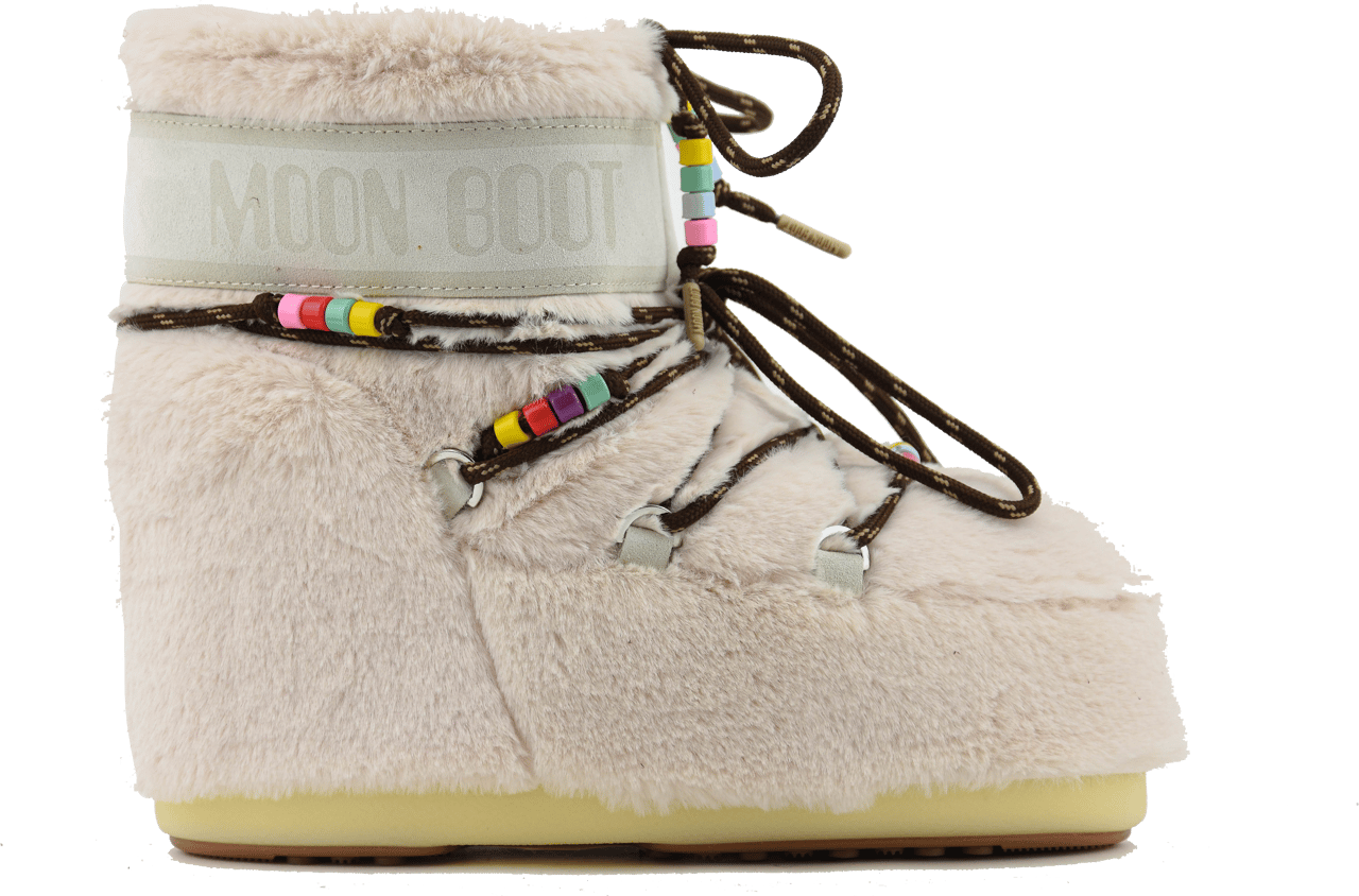 Moon Boot Moonboot Icon Low Faux Fur Beads Cream Beige