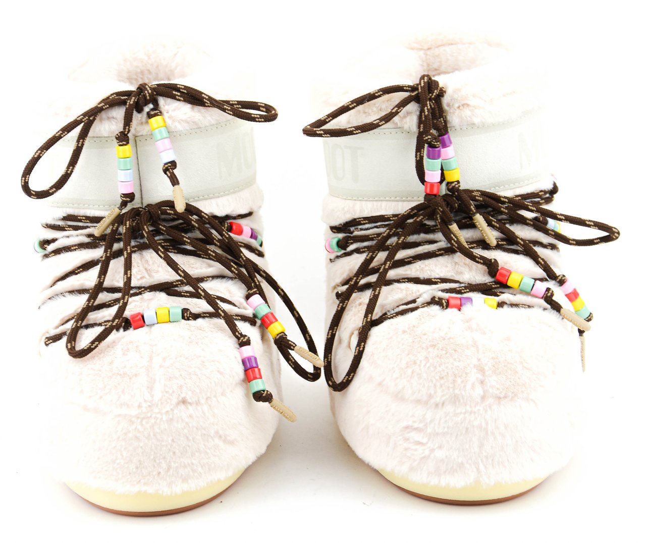 Moon Boot Moonboot Icon Low Faux Fur Beads Cream Beige