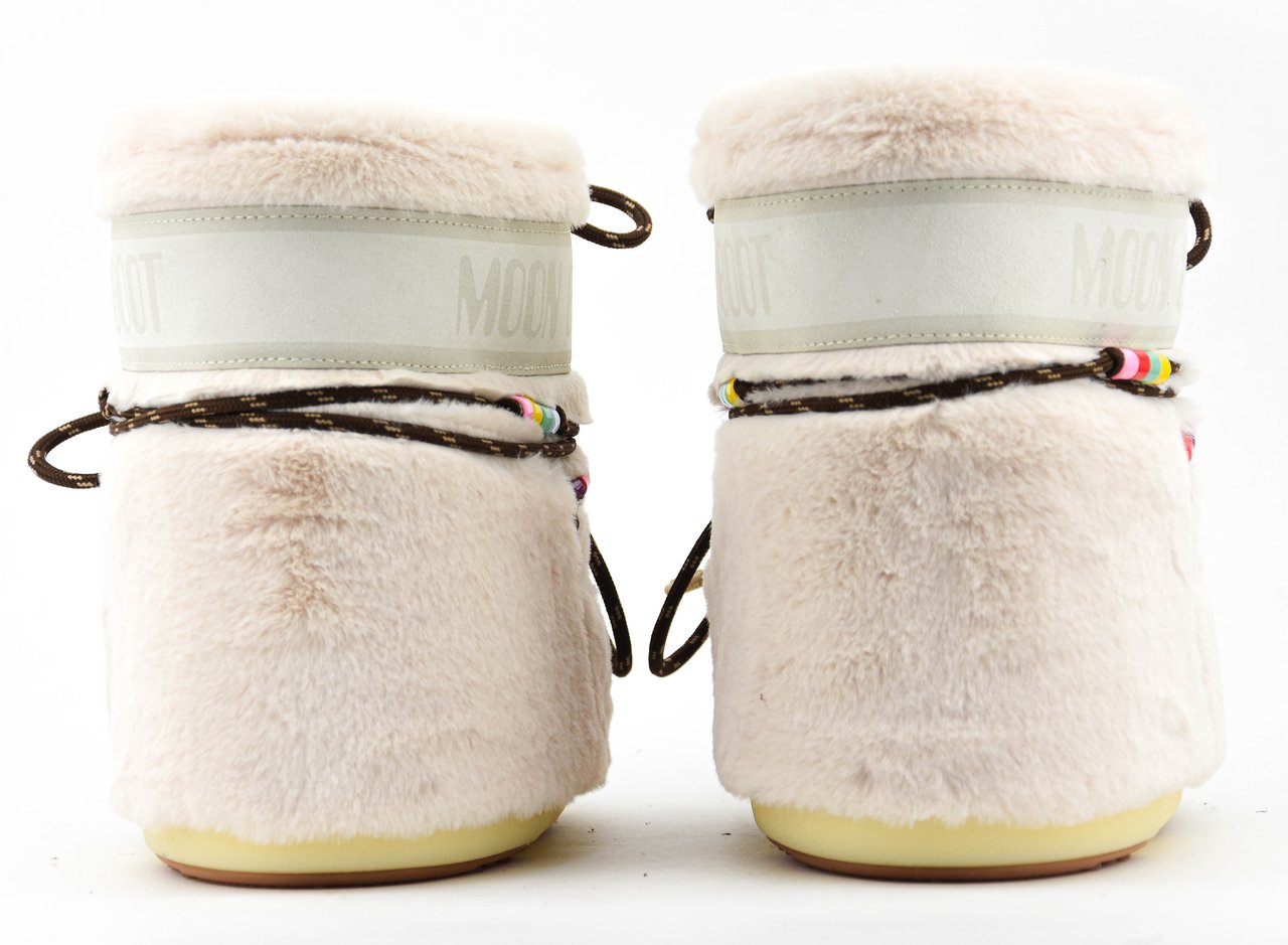 Moon Boot Moonboot Icon Low Faux Fur Beads Cream Beige