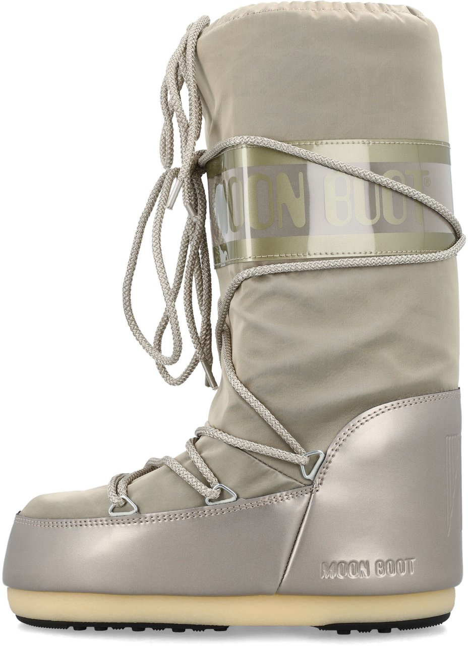Moon Boot Classic Icon Nylon Glance Platinum Zilver