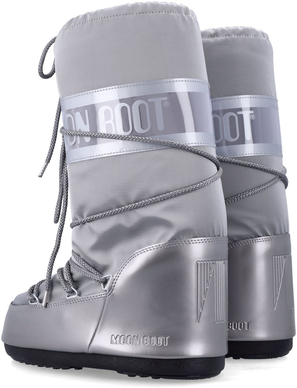 Moon Boot Classic Icon Nylon Glance Argento Zilver
