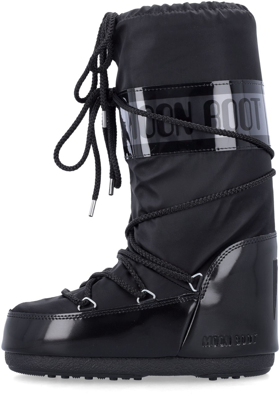 Moon Boot Classic Icon Nylon Glance Nero Zwart