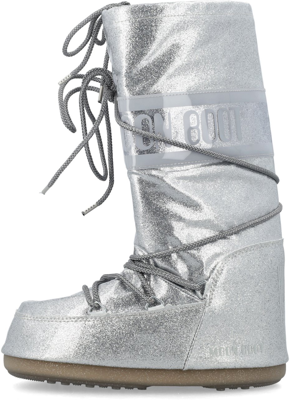 Moon Boot Classic Icon Glitter Argento Zilver