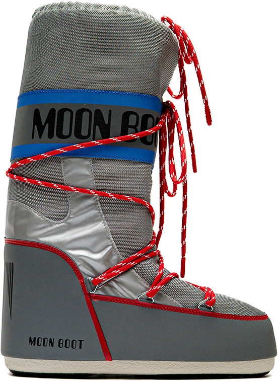Moon Boot MB ICON SPACE RACING SILVER BLUE RED Divers