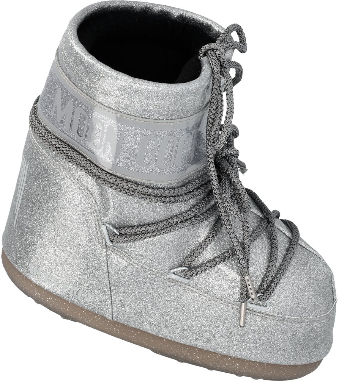 Moon Boot Icon Low Glitter Argento Zilver
