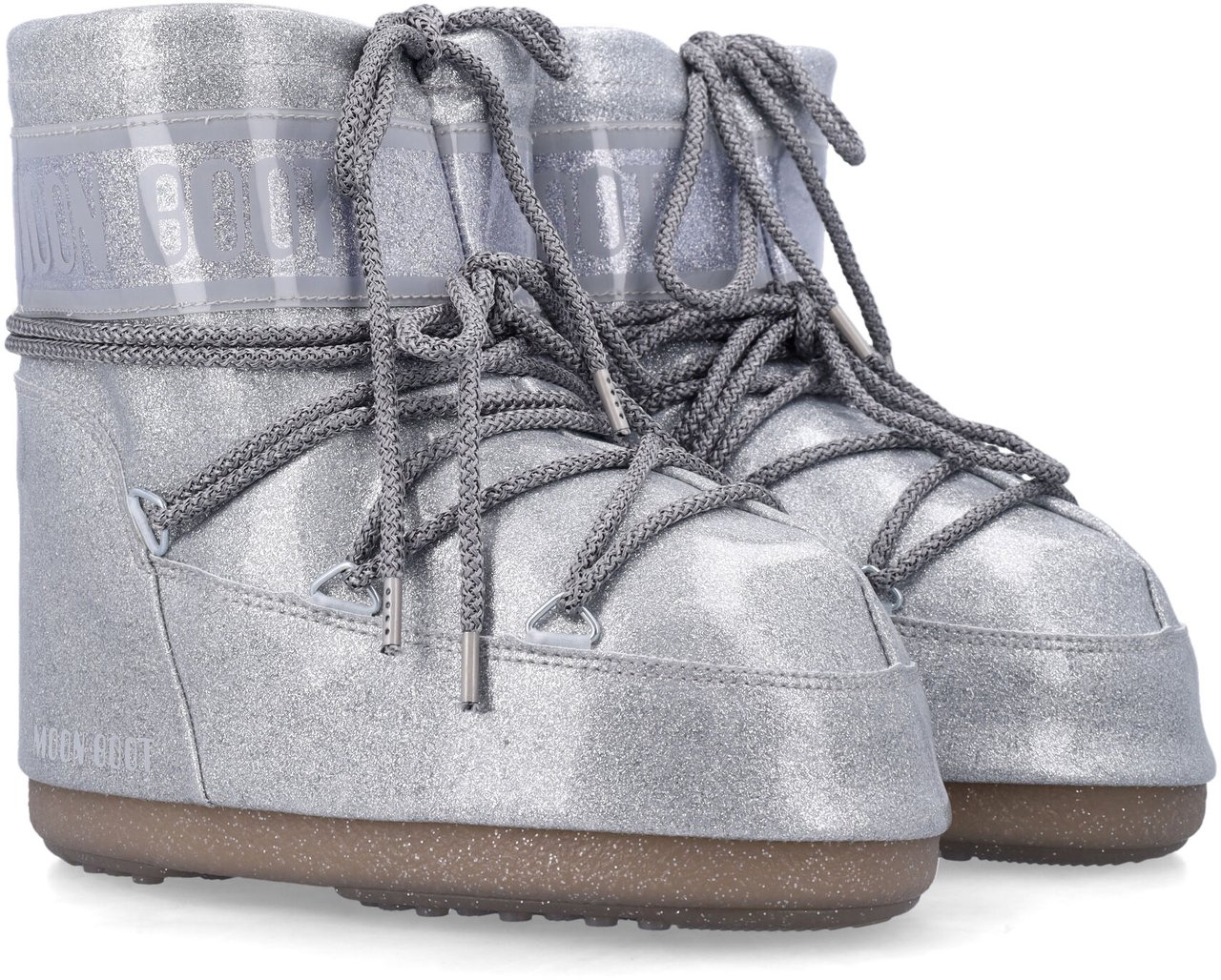 Moon Boot Icon Low Glitter Argento Zilver