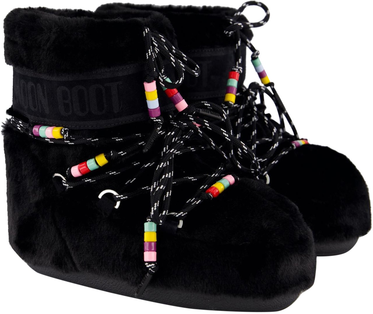Moon Boot Dames MB Icon Low Faux Fur Beads Zwart