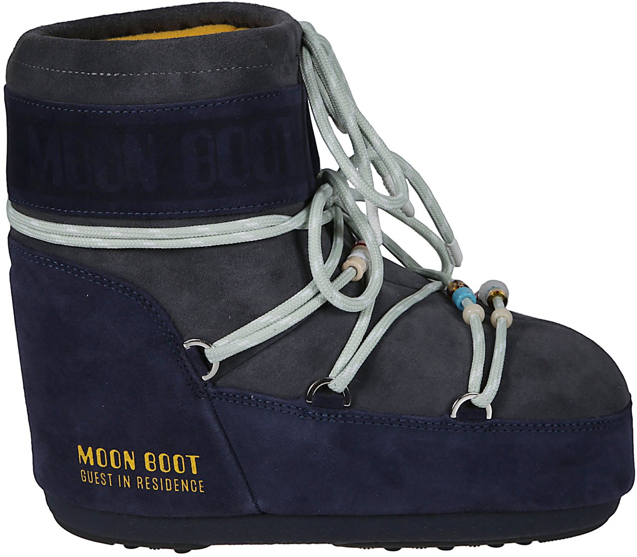 Moon Boot Moonboot Per Guest In Residence Icon Low Suede Beads Ankle Boots Blue Blauw