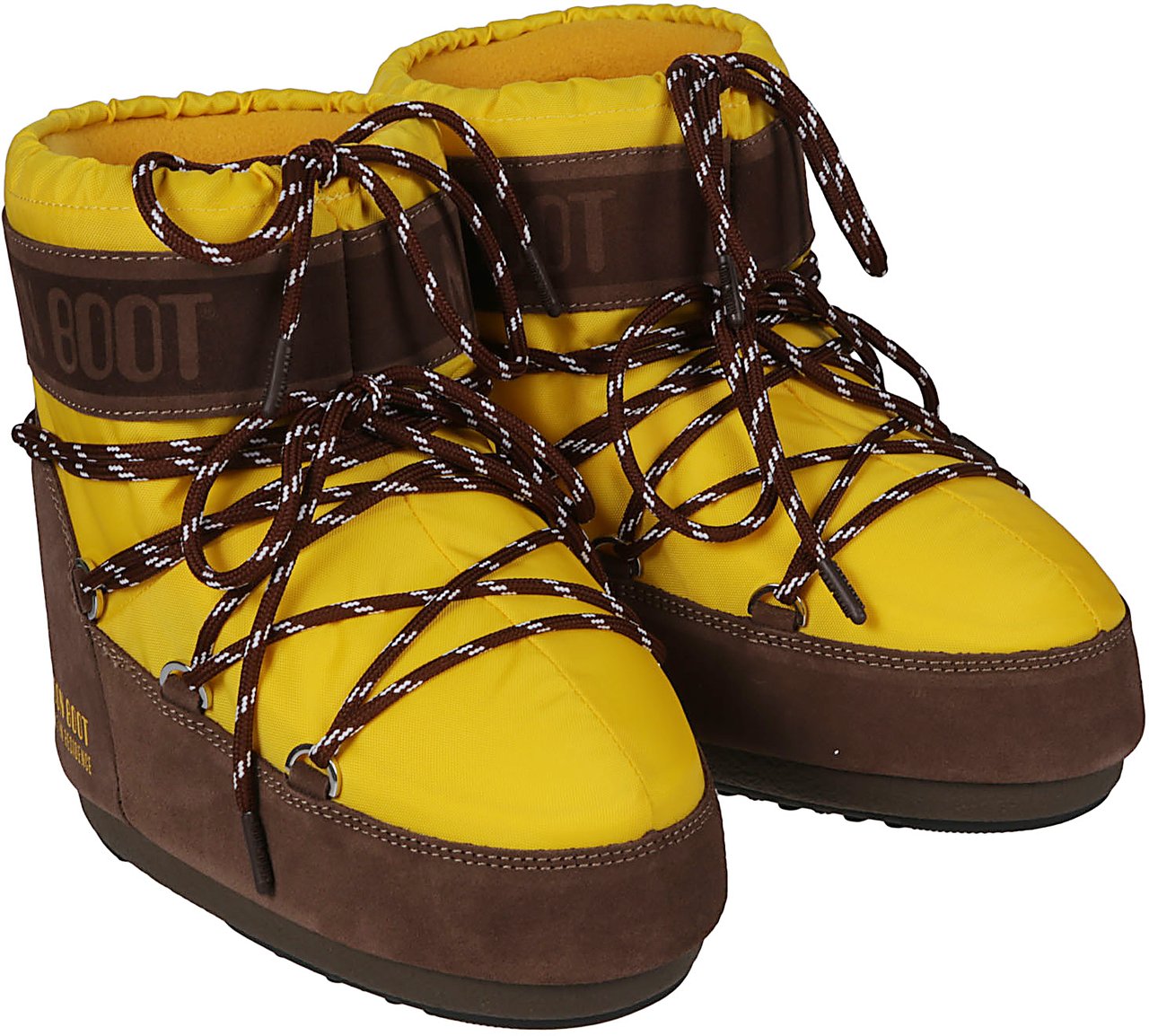 Moon Boot Moonboot Per Guest In Residence Icon Low Nylon Ankle Boots Yellow & Orange Geel