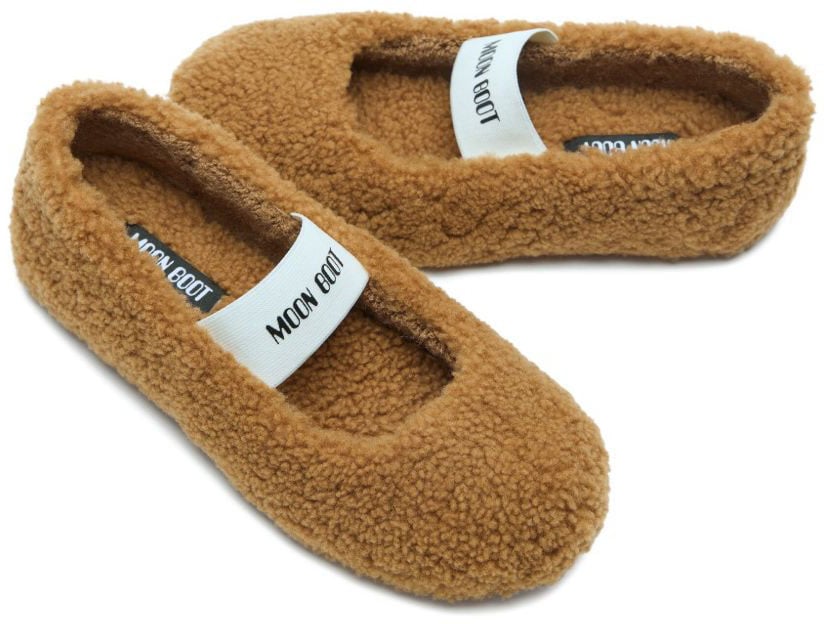 Moon Boot Flat Shoes Brown Beige