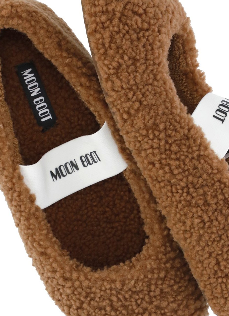 Moon Boot Flat Shoes Brown Beige