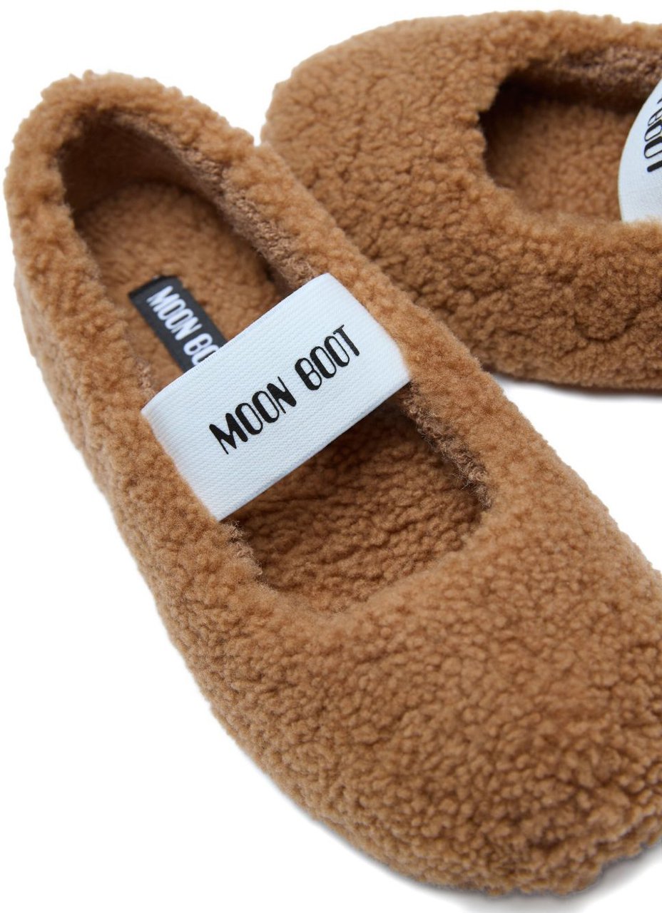 Moon Boot Flat Shoes Brown Beige