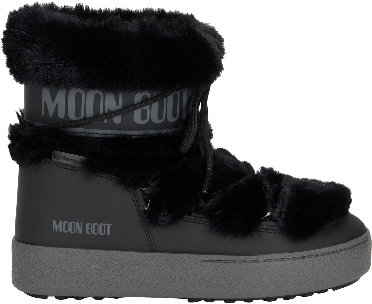 Moon Boot LTrack boot in eco-fur Zwart