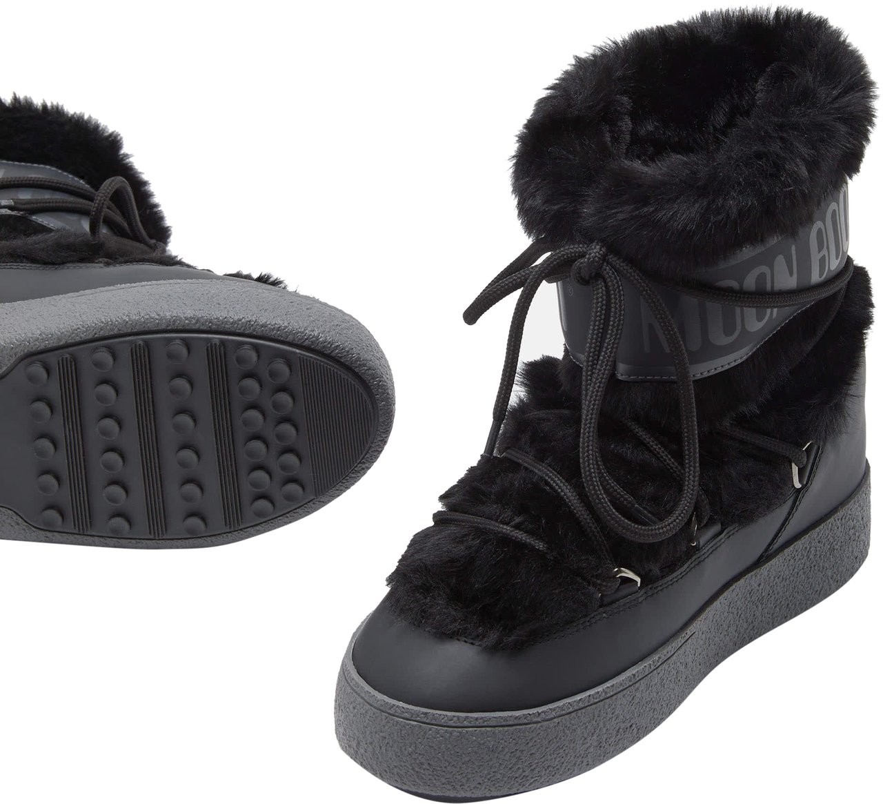Moon Boot Ltrack Faux Fur Wp Boots Zwart