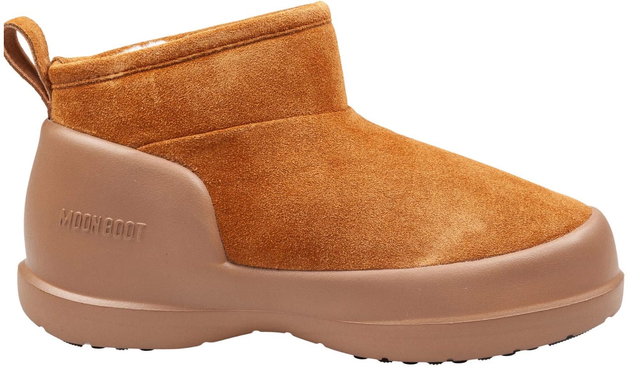 Moon Boot Low-top suede half-moon boot, cognac Bruin
