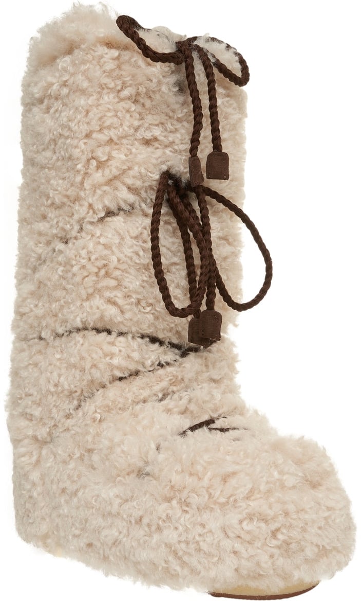 Moon Boot Sheepskin boots 'ICON CURLY EXTRA' Beige