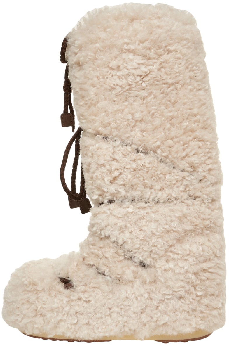 Moon Boot Stivali in montone 'ICON CURLY EXTRA' Beige