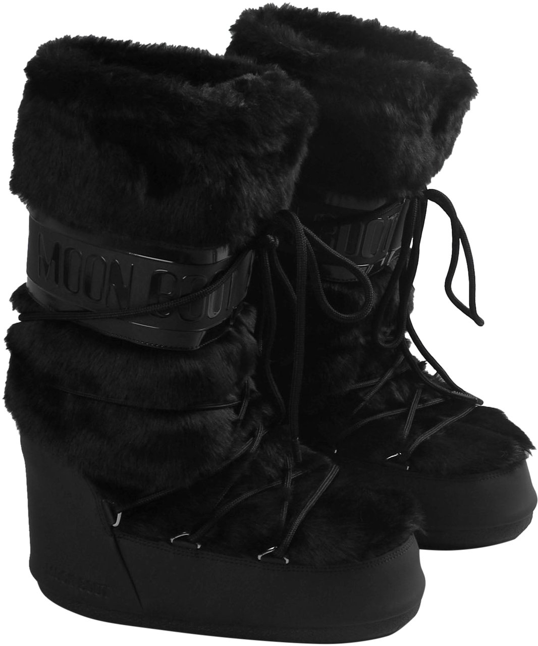 Moon Boot ICON FAUX FUR HIGH BLACK Zwart