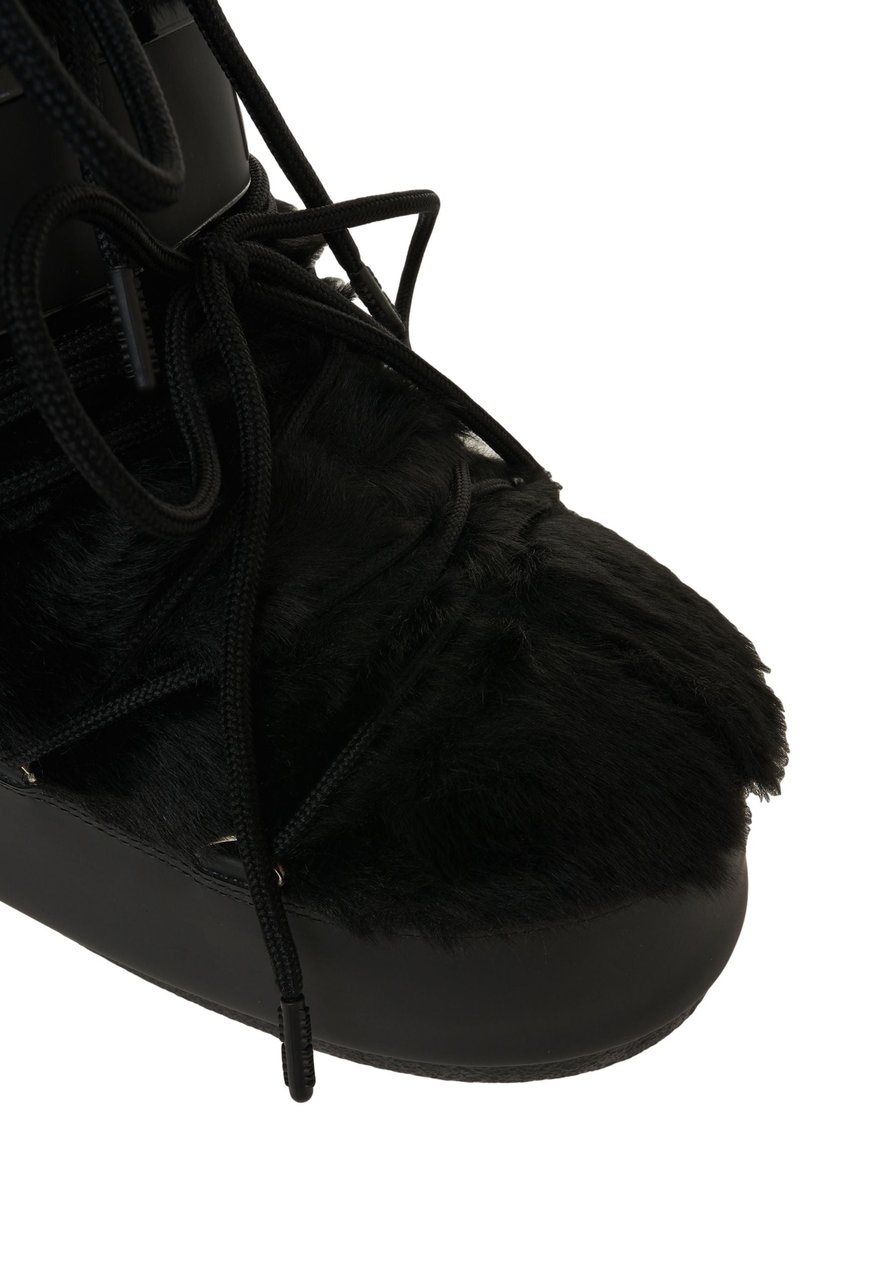 Moon Boot Faux fur boots 'ICON LOW FAUX' Zwart