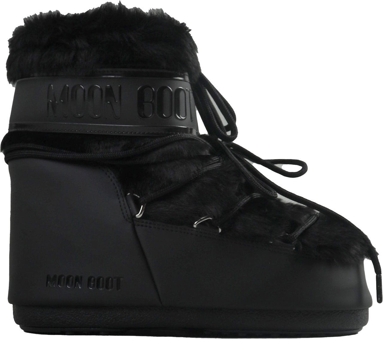 Moon Boot ICON LOW FAUX FUR BLACK Zwart