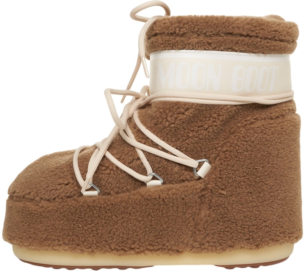 Moon Boot Faux fur boots 'ICON LOW FLEECE' Bruin