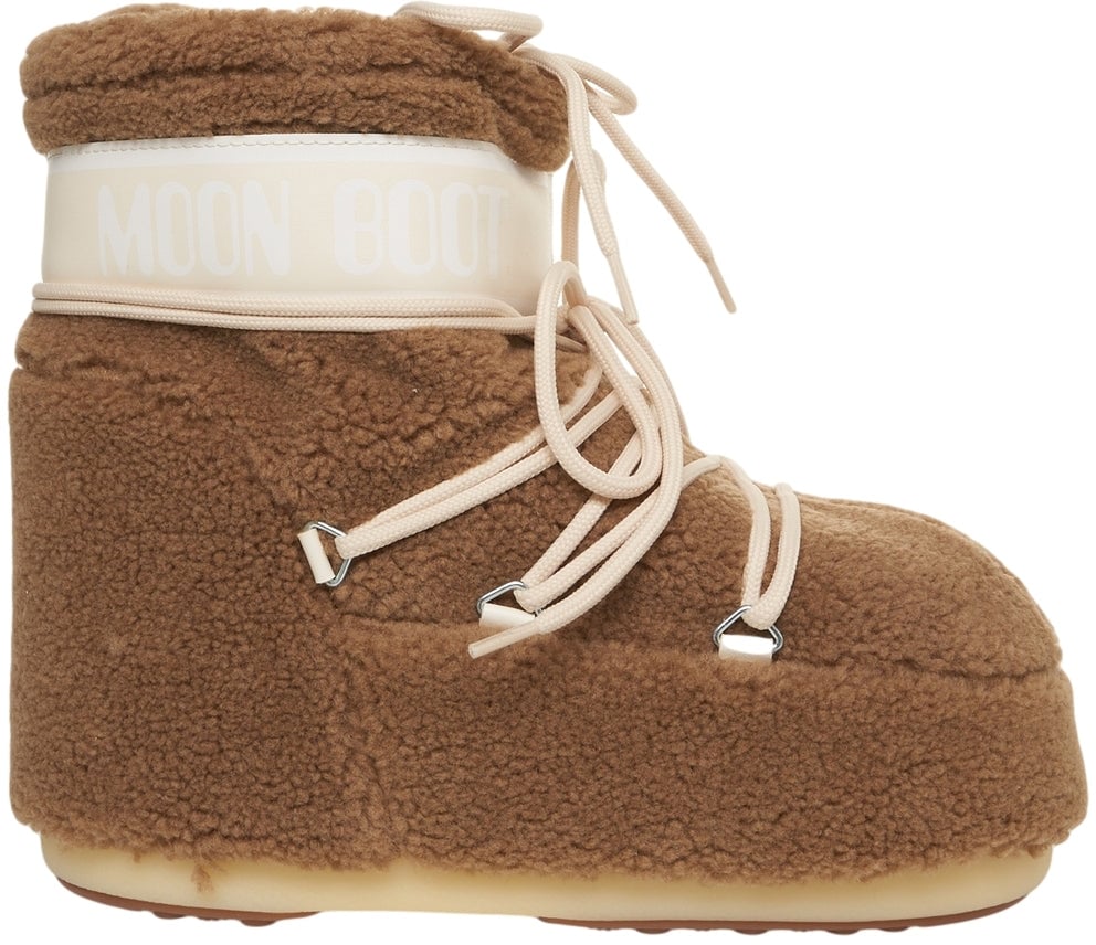 Moon Boot Faux fur boots 'ICON LOW FLEECE' Bruin