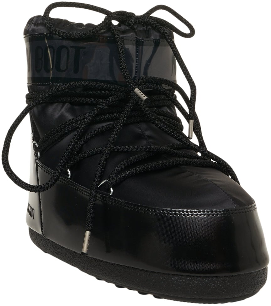 Moon Boot Boots in metallic look 'ICON LOW GLANCE' Zwart