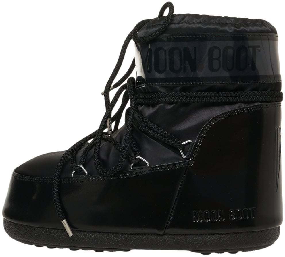 Moon Boot Boots in metallic look 'ICON LOW GLANCE' Zwart