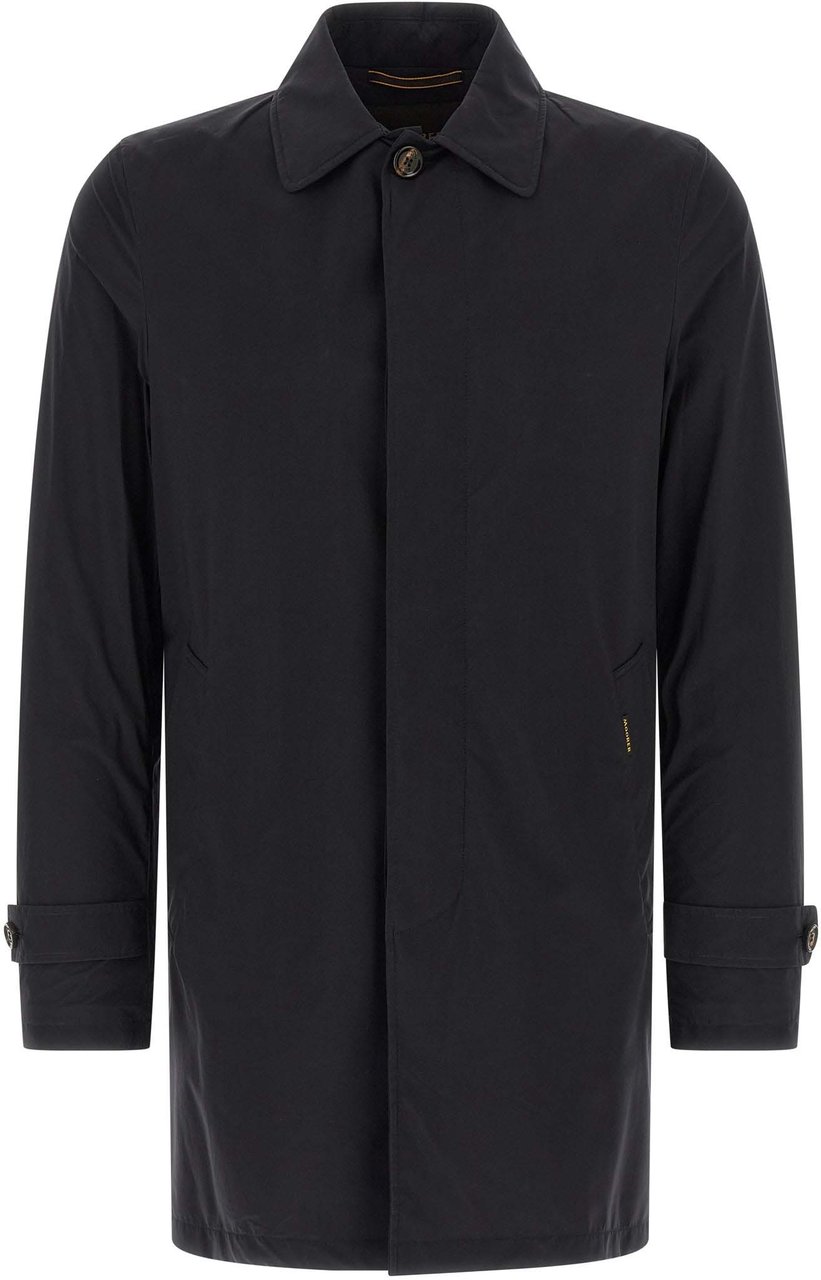 MooRER Blue Polyamide Coat Blauw