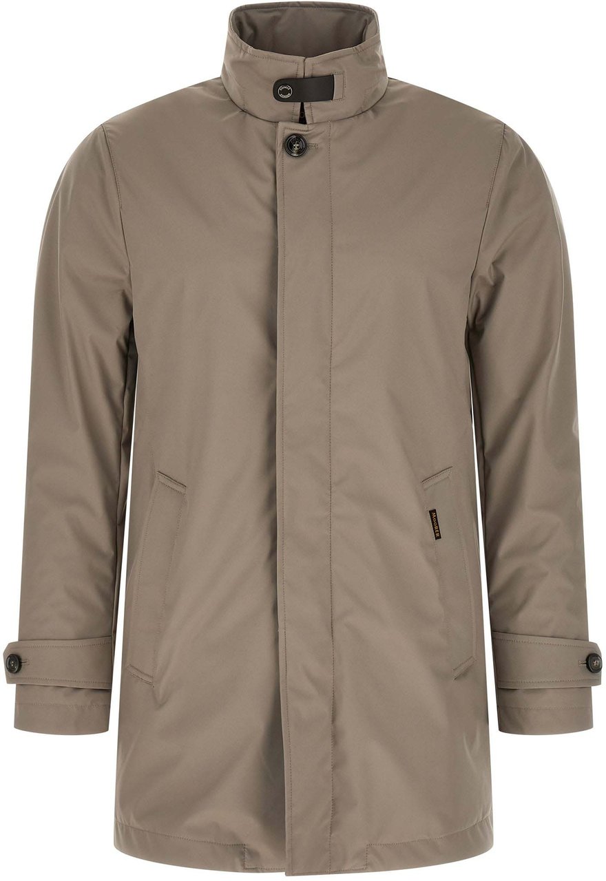 MooRER Gray Polyester Shell Jacket Grijs