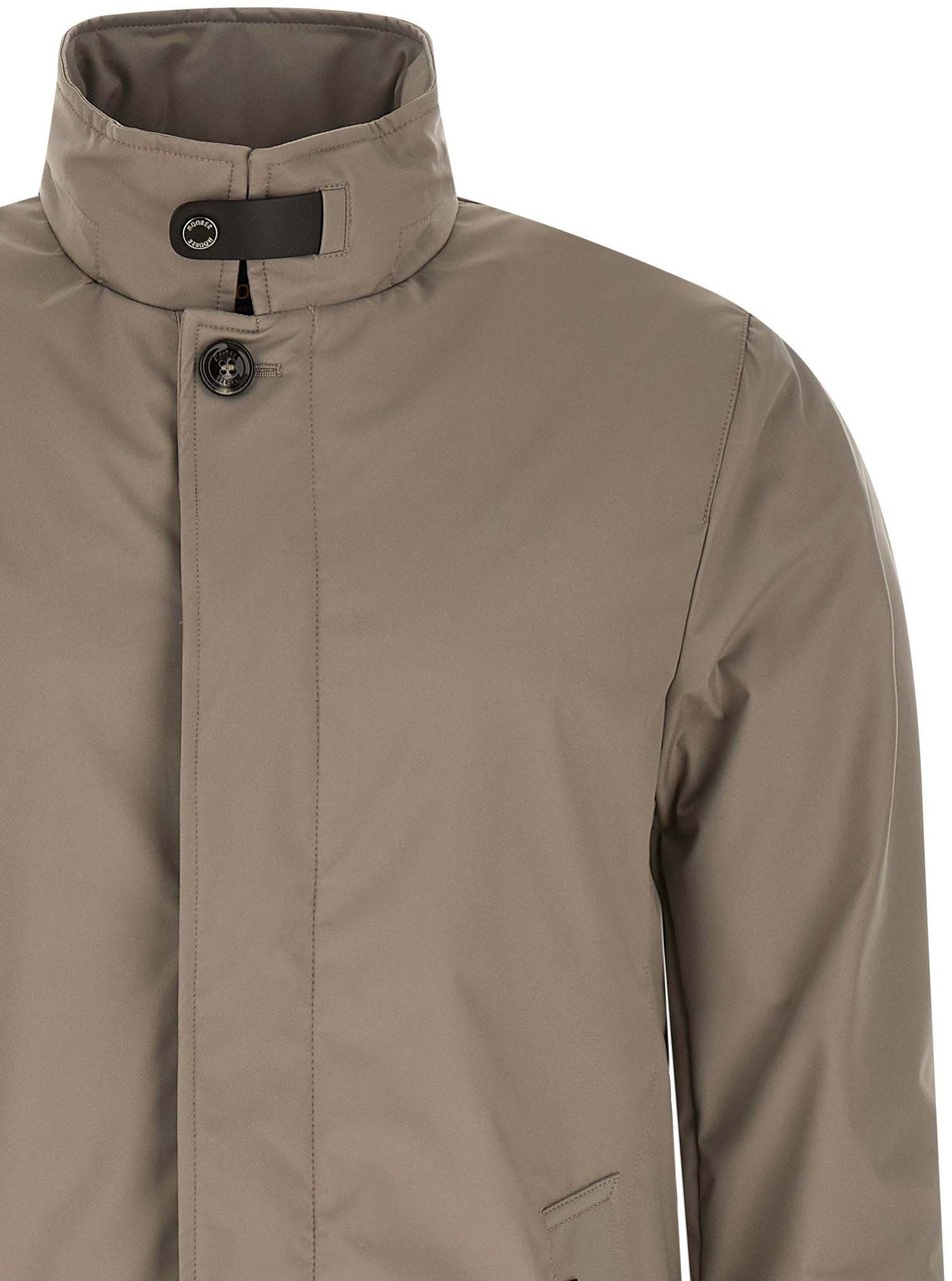 MooRER Gray Polyester Shell Jacket Grijs