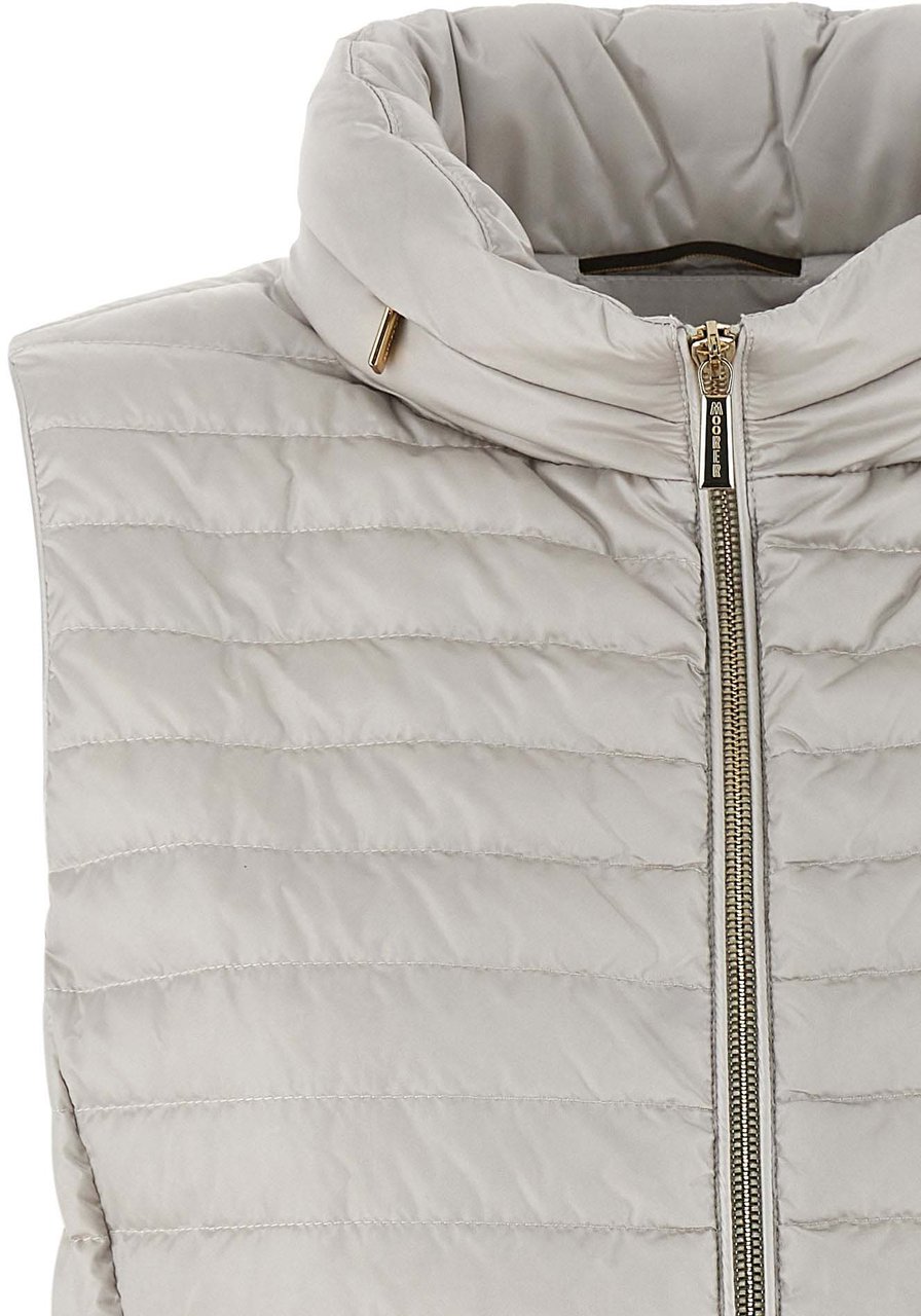MooRER Beige Polyester Sleeveless Jacket Beige