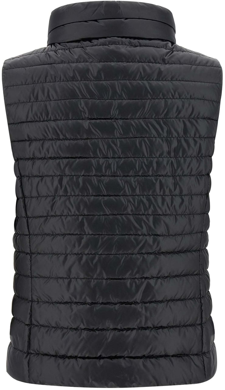 MooRER Black Polyester Sleeveless Jacket Zwart