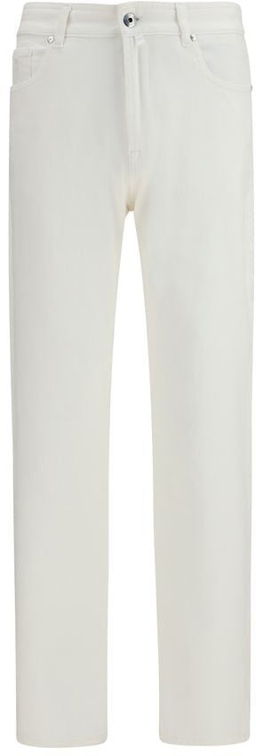 MooRER White Cotton Straight-Leg Jeans Wit