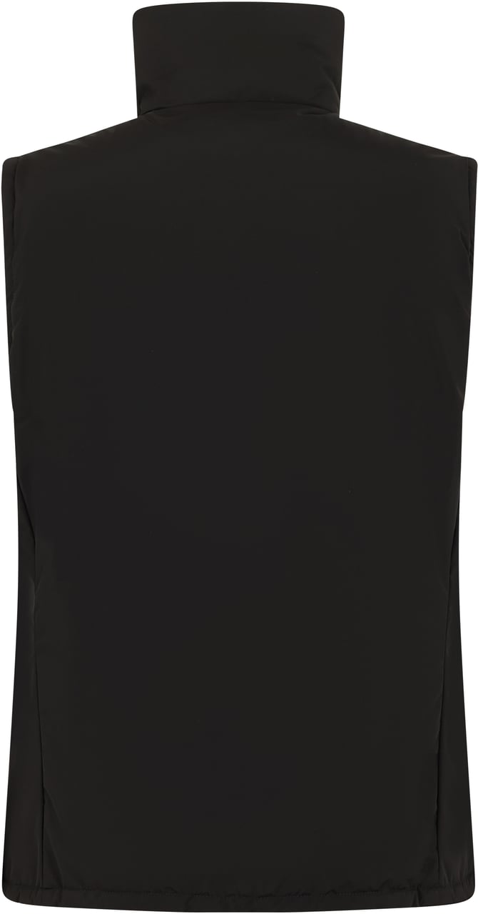 Moorer Black elegant vest without sleeves with zipper Zwart