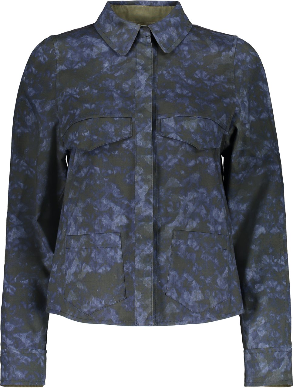 Moorer Button-front cotton jacket Groen