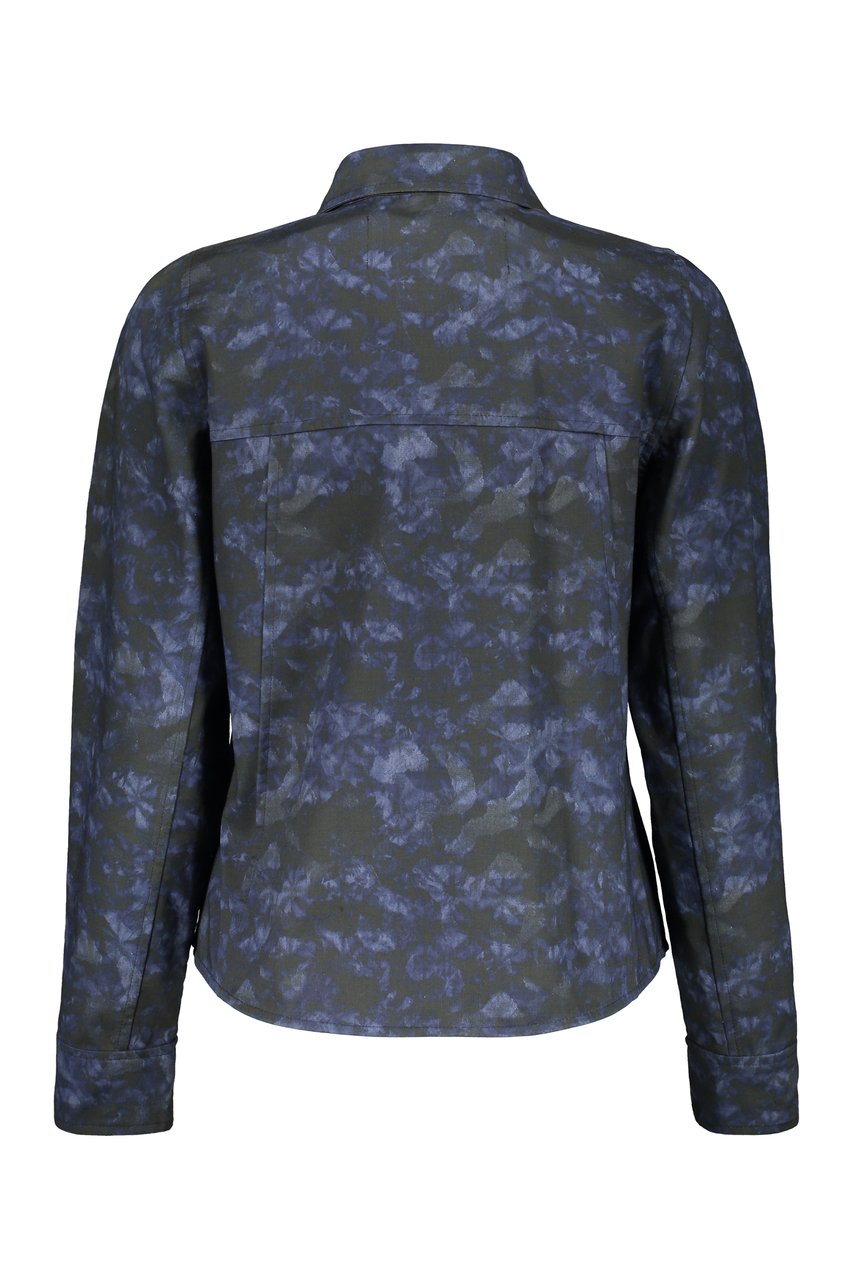 Moorer Button-front cotton jacket Groen