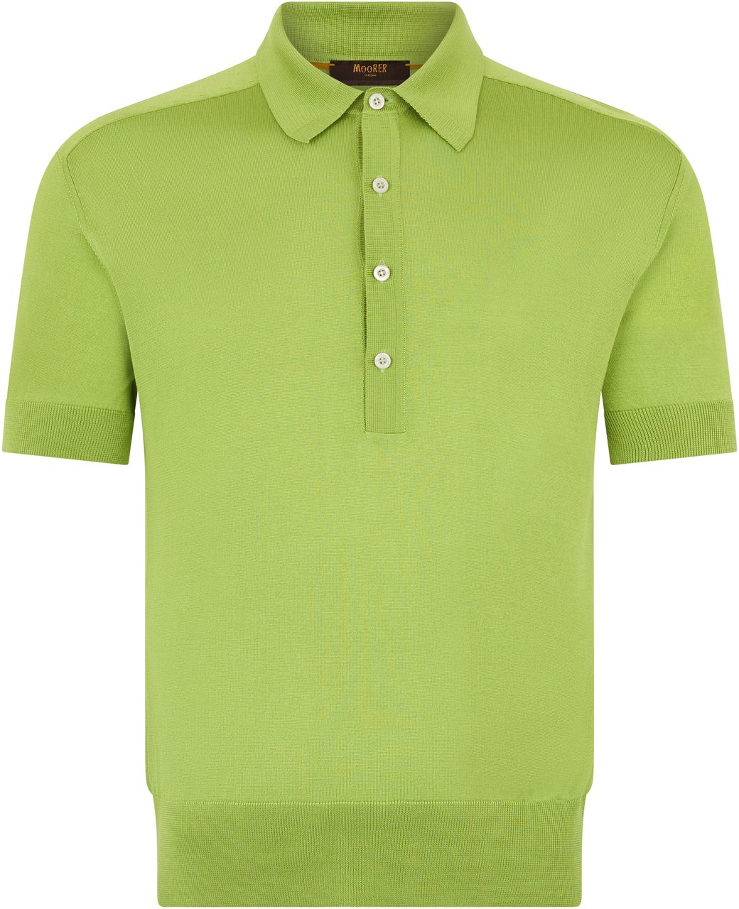 Moorer Green sweater with polo collar in casual and versatile design. Groen