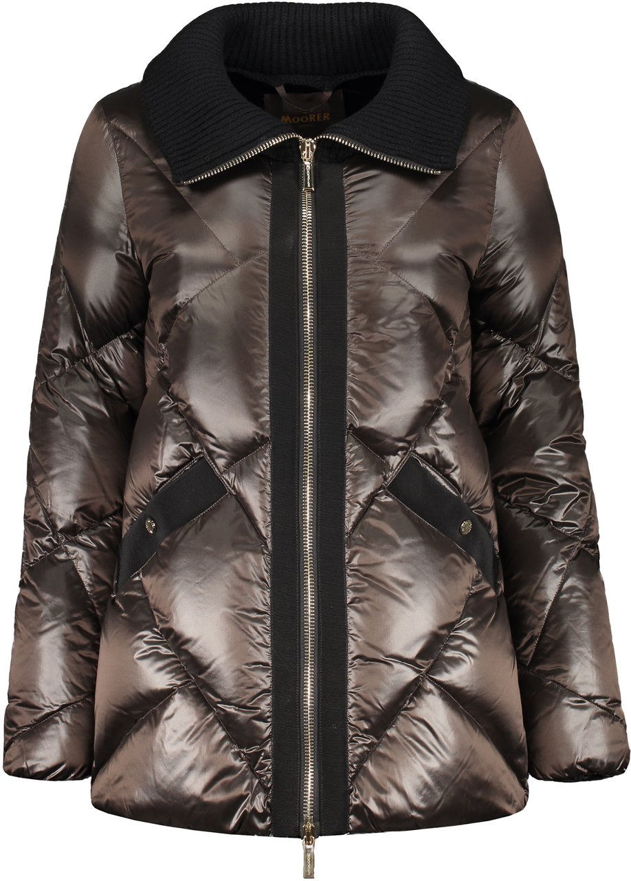 Moorer Knitted collar down jacket Rood