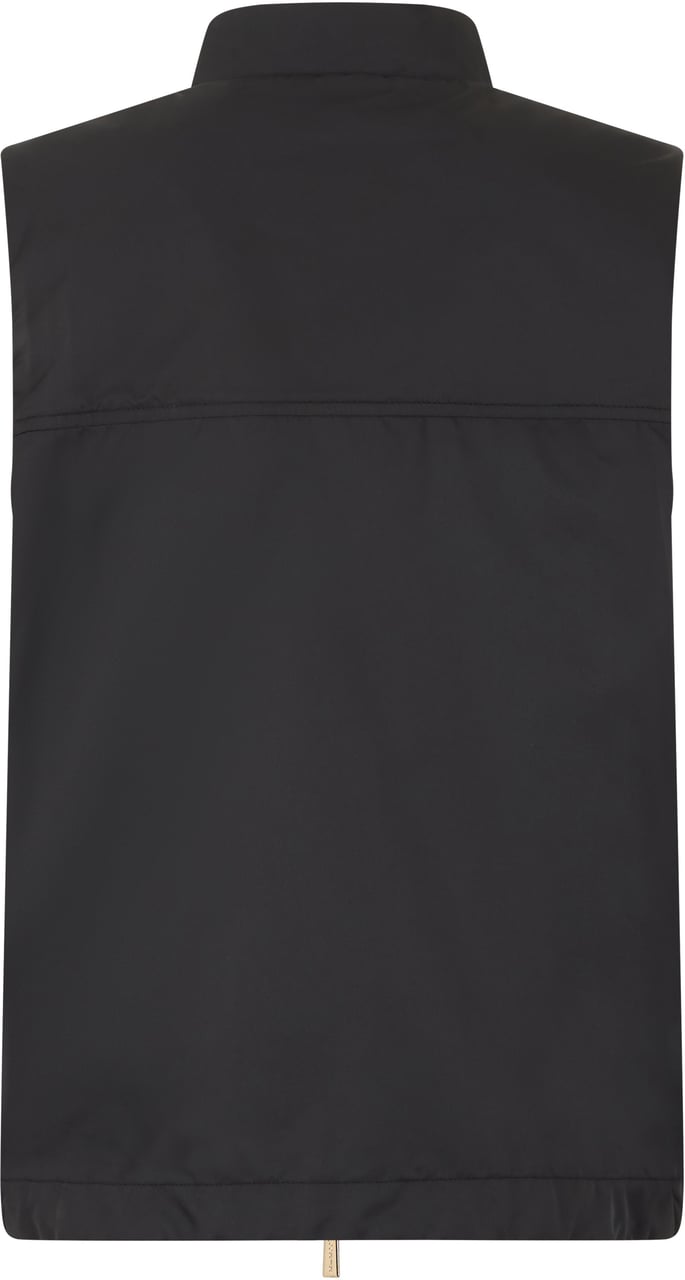 Moorer Elegant Black Gilet with Zip and Pockets Zwart