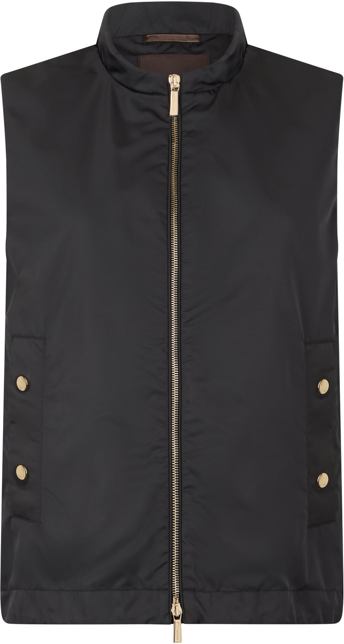 Moorer Elegant Black Gilet with Zip and Pockets Zwart