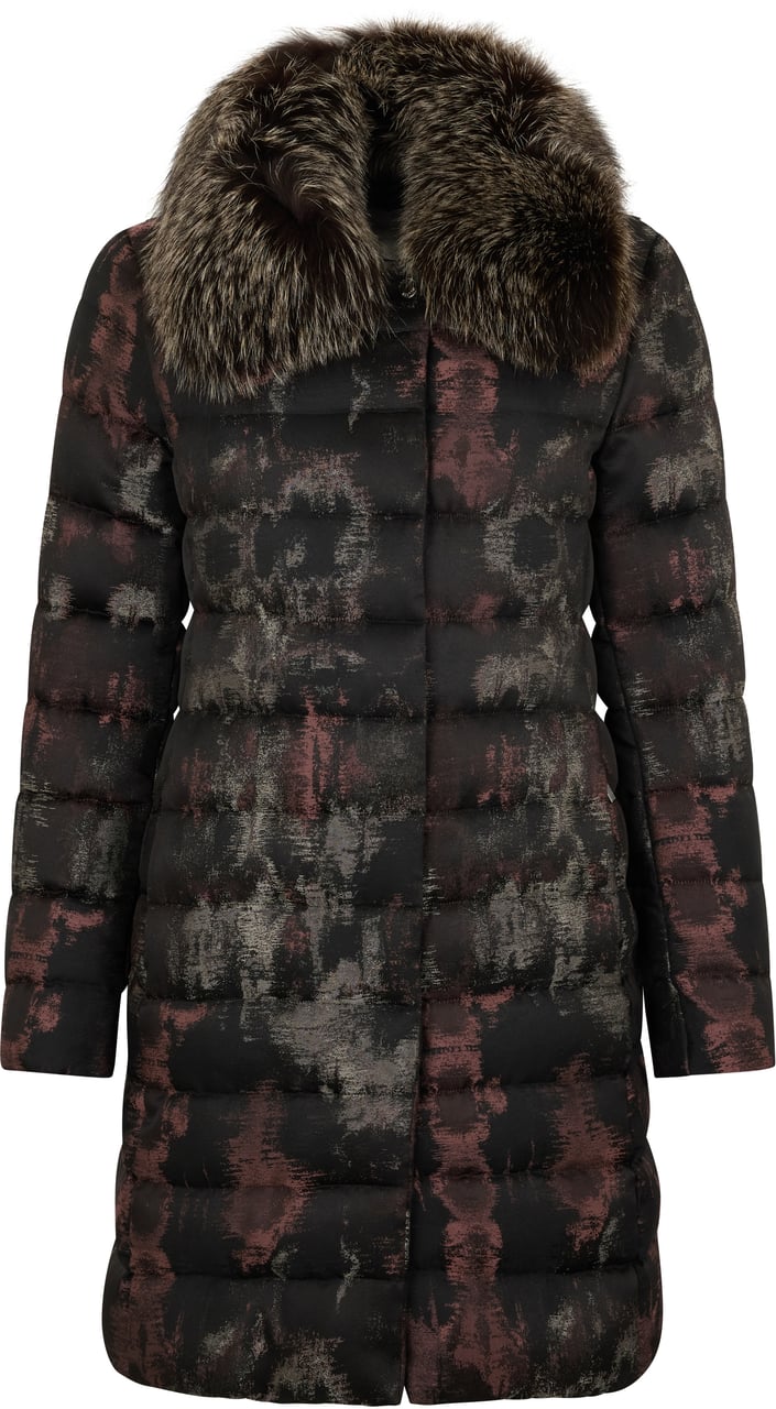 Moorer Coat with fur in elegant design Zwart