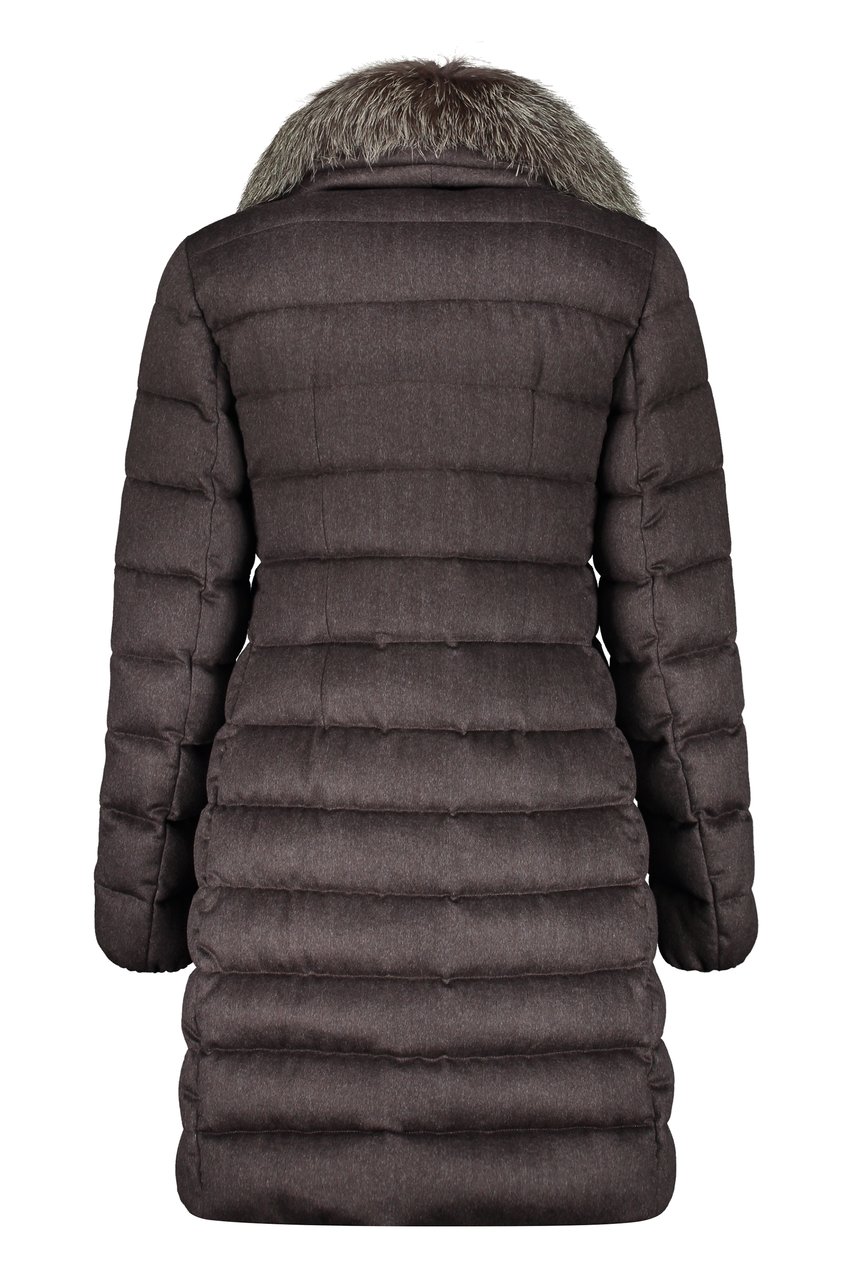 Moorer Zip and snap button fastening down jacket Bruin