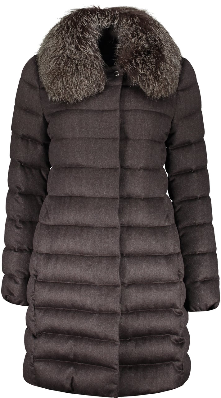 Moorer Zip and snap button fastening down jacket Bruin