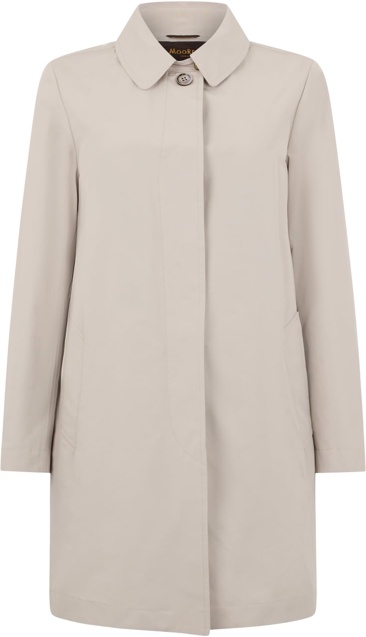 Moorer Knee-length beige coat, versatile and minimal. Neutraal