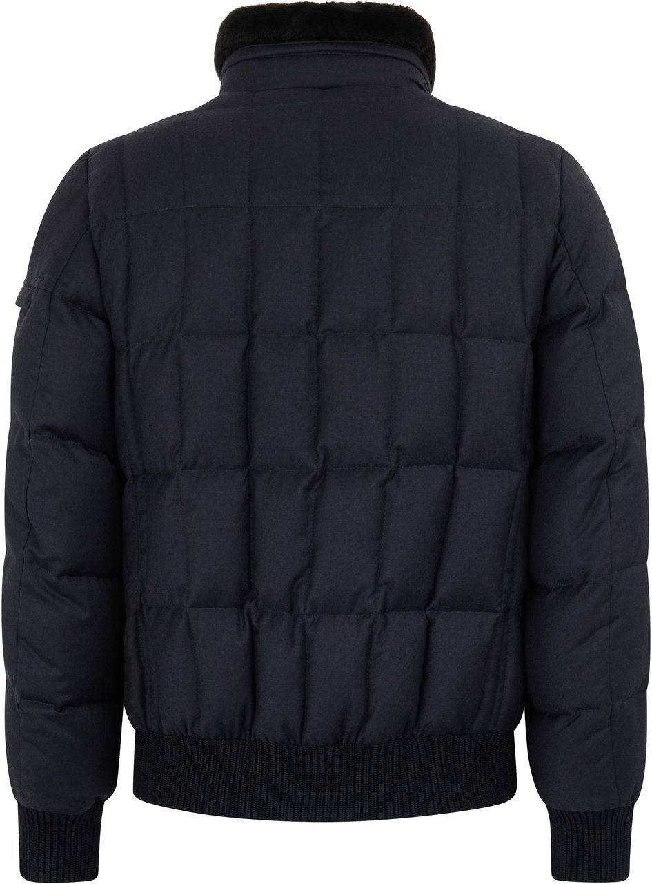 Moorer Dark blue jacket with button closure Blauw