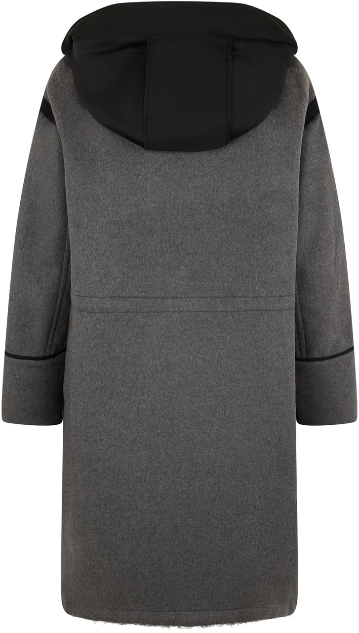 Moorer Gray long coat with a casual and elegant design. Donkergrijs