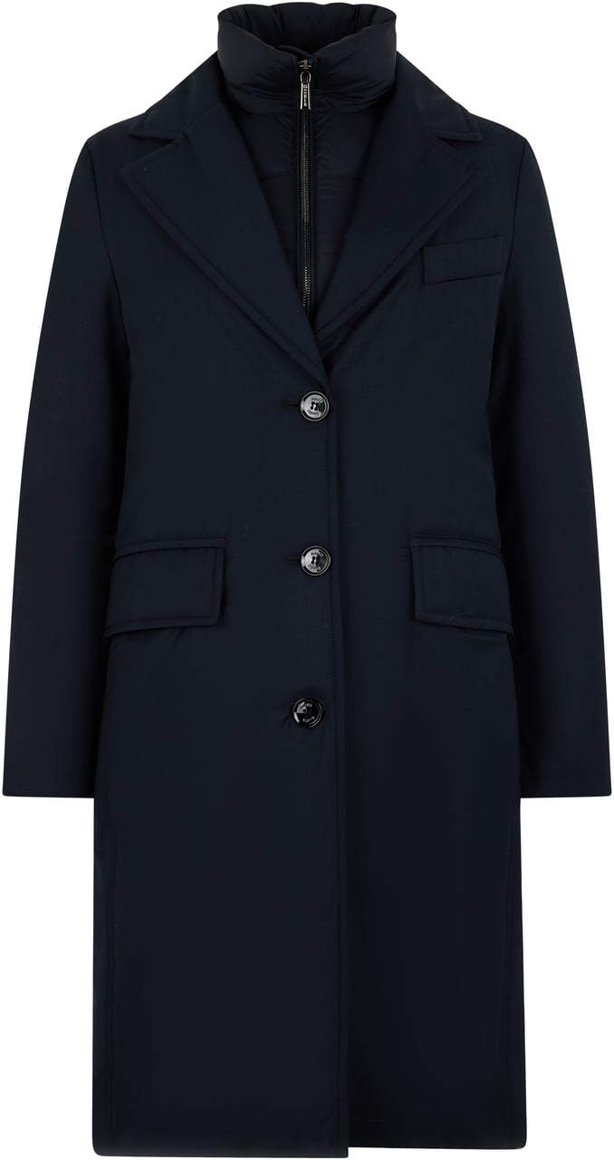 Moorer Elegant dark blue coat with unique design Blauw